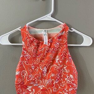 Carve Designs Coral Paisley Cropped Swim Top XS